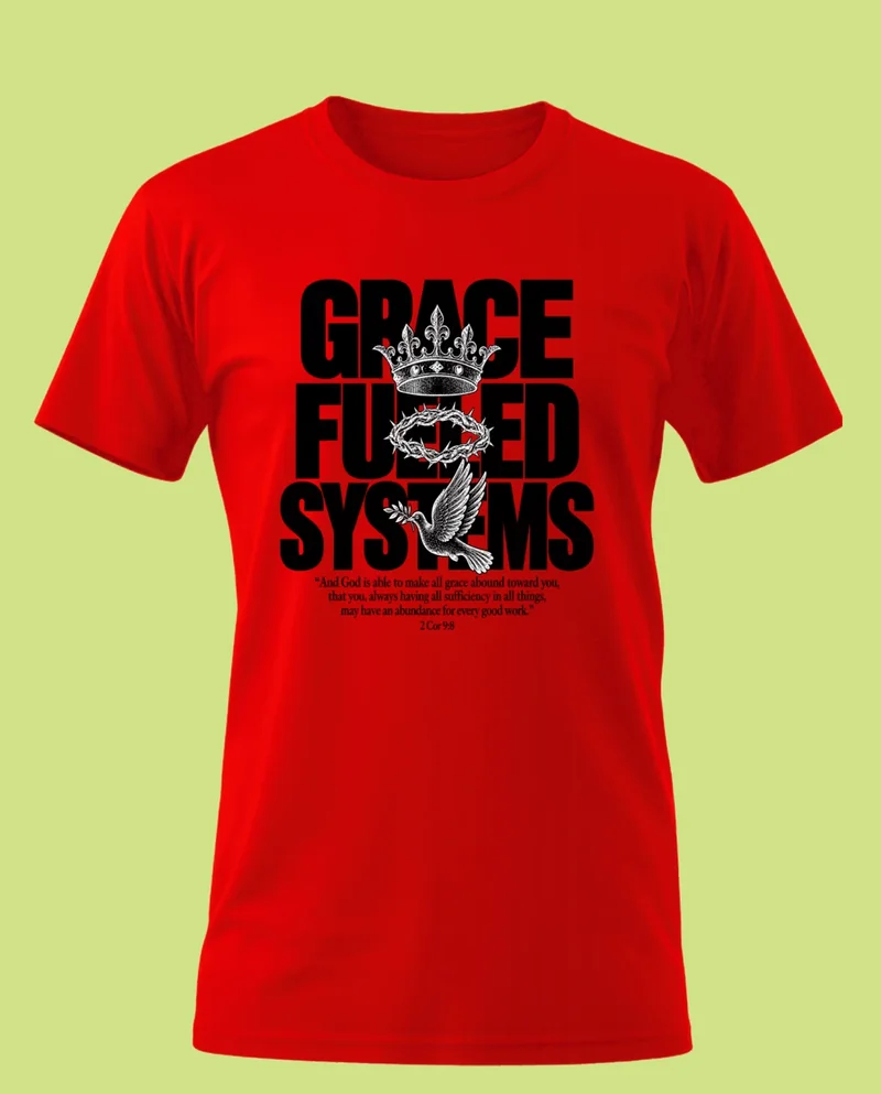 BCM Crew Neck T-Shirt — Grace Fueled Systems — Red