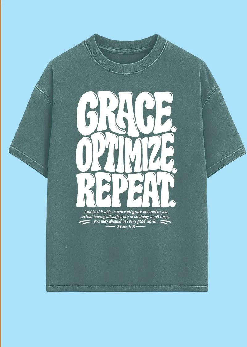 BCM Stonewash T-Shirt — Grace Optimize Repeat — Sage Green