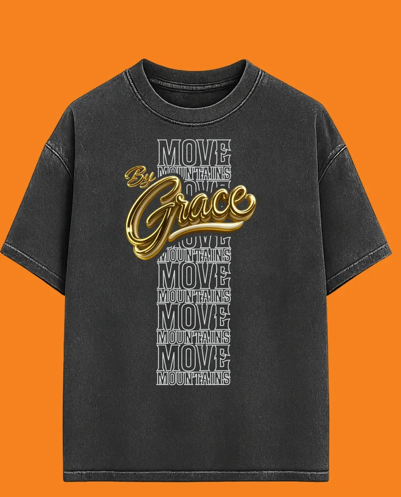 BCM Stonewash T-Shirt — Move Mountains By Grace — Charcoal