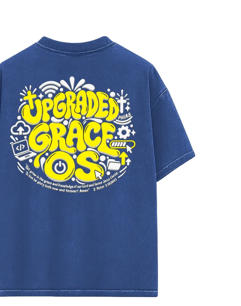 BCM Stonewash T-Shirt — Upgraded Grace OS — Blue — back