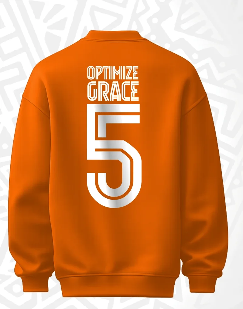 BCM Sweatshirt — Grace Fueled Systems — Orange — back