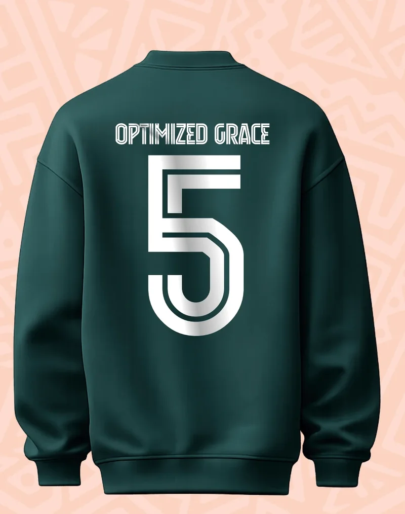 BCM Sweatshirt — Grace Over Grind — Forest Green — back
